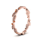 Load image into Gallery viewer, leaf-and-curl-orange-sapphire-enamel-band-in-rose-gold-FDEWB8349BGSAOR-NL-RG

