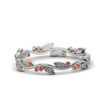 Load image into Gallery viewer, leaf-and-curl-orange-sapphire-enamel-band-in-white-gold-FDEWB8349BGSAOR-NL-WG

