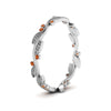Load image into Gallery viewer, leaf-and-curl-orange-sapphire-enamel-band-in-white-gold-FDEWB8349BGSAOR-NL-WG