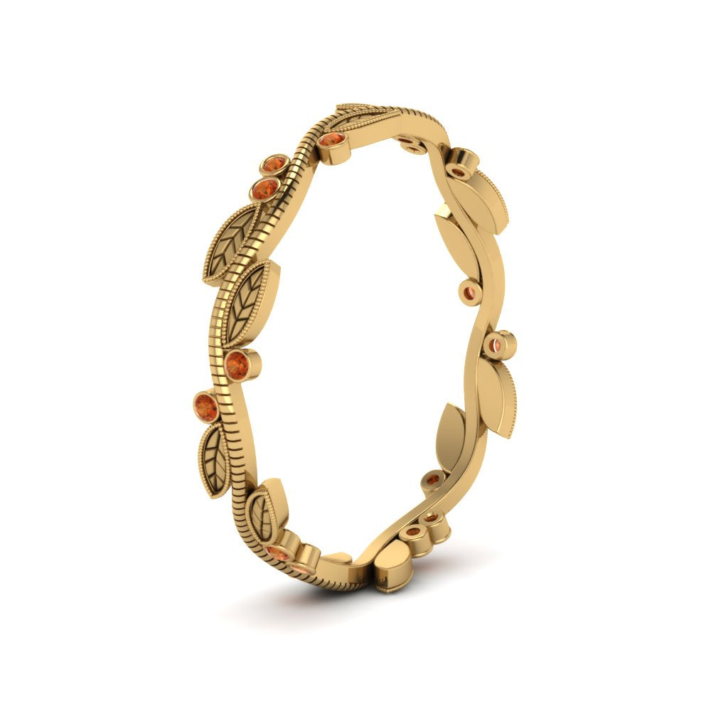 leaf-and-curl-orange-sapphire-enamel-band-in-yellow-gold-FDEWB8349BGSAOR-NL-YG