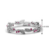 Load image into Gallery viewer, leaf-and-curl-pink-sapphire-enamel-band-in-white-gold-FDEWB8349BGSADRPI-NL-WG