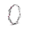Load image into Gallery viewer, leaf-and-curl-pink-sapphire-enamel-band-in-white-gold-FDEWB8349BGSADRPI-NL-WG