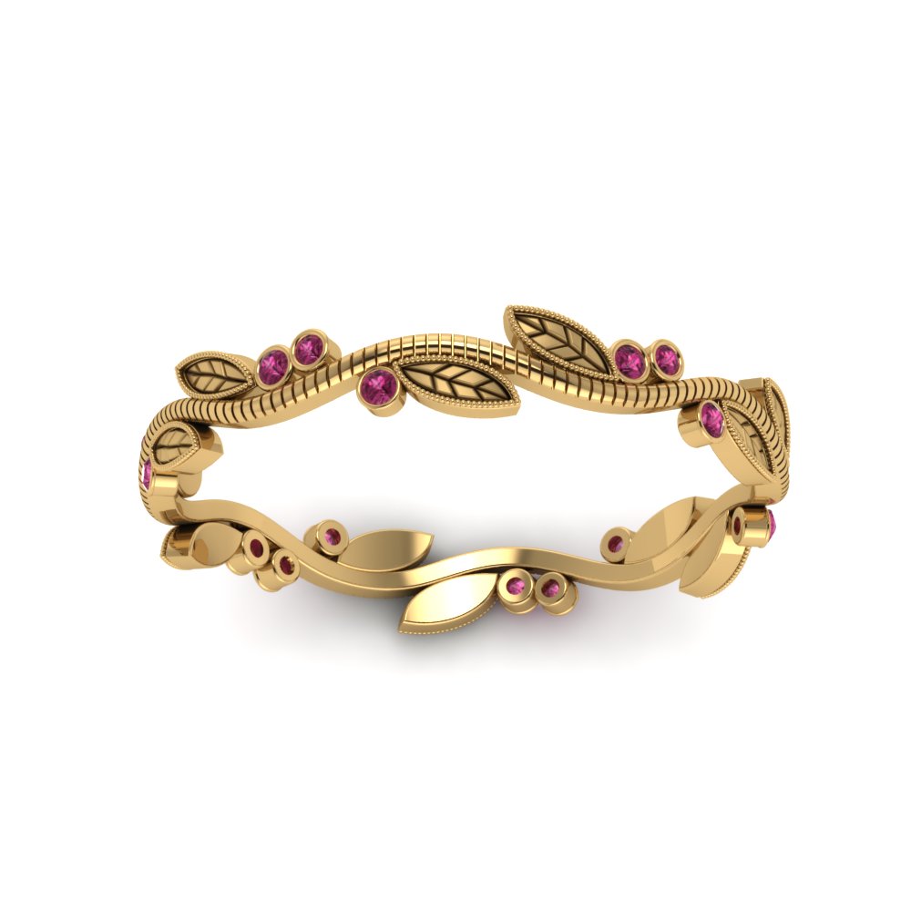 leaf-and-curl-pink-sapphire-enamel-band-in-yellow-gold-FDEWB8349BGSADRPI-NL-YG
