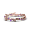 Load image into Gallery viewer, leaf-and-curl-purple-topaz-enamel-band-in-rose-gold-FDEWB8349BGVITO-NL-RG