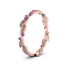 Load image into Gallery viewer, leaf-and-curl-purple-topaz-enamel-band-in-rose-gold-FDEWB8349BGVITO-NL-RG
