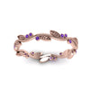 Load image into Gallery viewer, leaf-and-curl-purple-topaz-enamel-band-in-rose-gold-FDEWB8349BGVITO-NL-RG