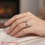 Load image into Gallery viewer, Leaf And Curl Diamond Enamel Band
