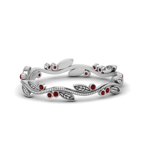 Leaf And Curl Diamond Enamel Band