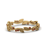 Load image into Gallery viewer, leaf-and-curl-ruby-enamel-band-in-yellow-gold-FDEWB8349BGRUDR-NL-YG
