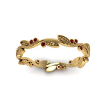 Load image into Gallery viewer, leaf-and-curl-ruby-enamel-band-in-yellow-gold-FDEWB8349BGRUDR-NL-YG
