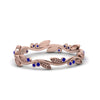 Load image into Gallery viewer, leaf-and-curl-sapphire-enamel-band-in-rose-gold-FDEWB8349BGSABL-NL-RG