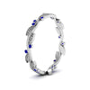 Load image into Gallery viewer, leaf-and-curl-sapphire-enamel-band-in-white-gold-FDEWB8349BGSABL-NL-WG