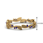 Load image into Gallery viewer, leaf-and-curl-sapphire-enamel-band-in-yellow-gold-FDEWB8349BGSABL-NL-YG
