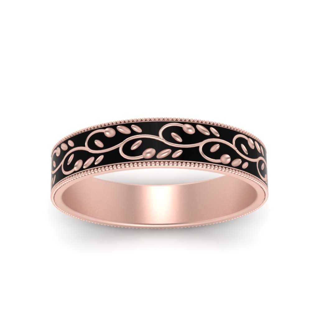 leaf-enamel-gold-mens-wedding-band-ring-in-rose-gold-fd9954bangle5-nl-rg