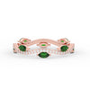 Load image into Gallery viewer, leaf-on-vine-diamond-wedding-band-with-marquise-emerald-in-rose-gold-FD-ENR3211FBGEMGR-NL-RG