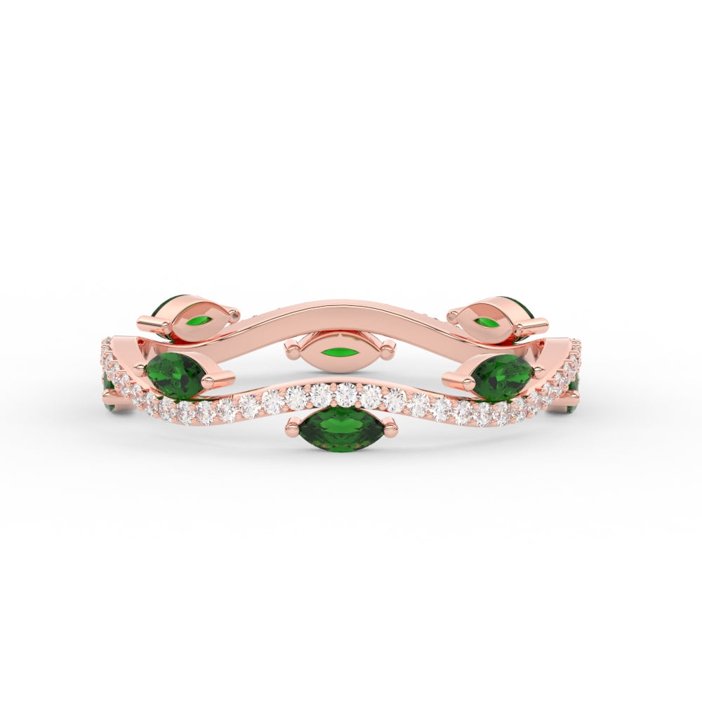 leaf-on-vine-diamond-wedding-band-with-marquise-emerald-in-rose-gold-FD-ENR3211FBGEMGR-NL-RG