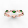 Load image into Gallery viewer, leaf-on-vine-diamond-wedding-band-with-marquise-emerald-in-rose-gold-FD-ENR3211FBGEMGRANGLE5-NL-RG