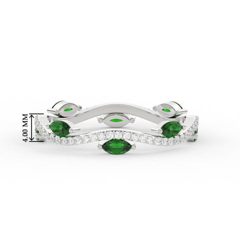 leaf-on-vine-diamond-wedding-band-with-marquise-emerald-in-white-gold-FD-ENR3211FBGEMGR-NL-WG-HW