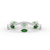 Load image into Gallery viewer, leaf-on-vine-diamond-wedding-band-with-marquise-emerald-in-white-gold-FD-ENR3211FBGEMGR-NL-WG