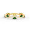 Load image into Gallery viewer, leaf-on-vine-diamond-wedding-band-with-marquise-emerald-in-yellow-gold-FD-ENR3211FBGEMGR-NL-YG