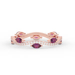 Load image into Gallery viewer, leaf-on-vine-diamond-wedding-band-with-marquise-pink-sapphire-in-rose-gold-FD-ENR3211FBGSADRPI-NL-RG
