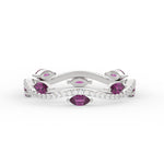 Load image into Gallery viewer, leaf-on-vine-diamond-wedding-band-with-marquise-pink-sapphire-in-white-gold-FD-ENR3211FBGSADRPI-NL-WG

