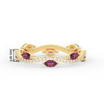 Load image into Gallery viewer, leaf-on-vine-diamond-wedding-band-with-marquise-pink-sapphire-in-yellow-gold-FD-ENR3211FBGSADRPI-NL-YG-HW
