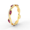 Load image into Gallery viewer, leaf-on-vine-diamond-wedding-band-with-marquise-pink-sapphire-in-yellow-gold-FD-ENR3211FBGSADRPIANGLE2-NL-YG