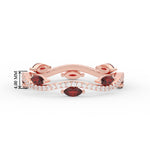 Load image into Gallery viewer, leaf-on-vine-diamond-wedding-band-with-marquise-ruby-in-rose-gold-FD-ENR3211FBGRUDR-NL-RG-HW
