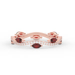 Load image into Gallery viewer, leaf-on-vine-diamond-wedding-band-with-marquise-ruby-in-rose-gold-FD-ENR3211FBGRUDR-NL-RG
