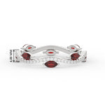 Load image into Gallery viewer, leaf-on-vine-diamond-wedding-band-with-marquise-ruby-in-white-gold-FD-ENR3211FBGRUDR-NL-WG-HW
