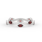 Load image into Gallery viewer, leaf-on-vine-diamond-wedding-band-with-marquise-ruby-in-white-gold-FD-ENR3211FBGRUDR-NL-WG
