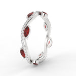 Load image into Gallery viewer, leaf-on-vine-diamond-wedding-band-with-marquise-ruby-in-white-gold-FD-ENR3211FBGRUDRANGLE2-NL-WG
