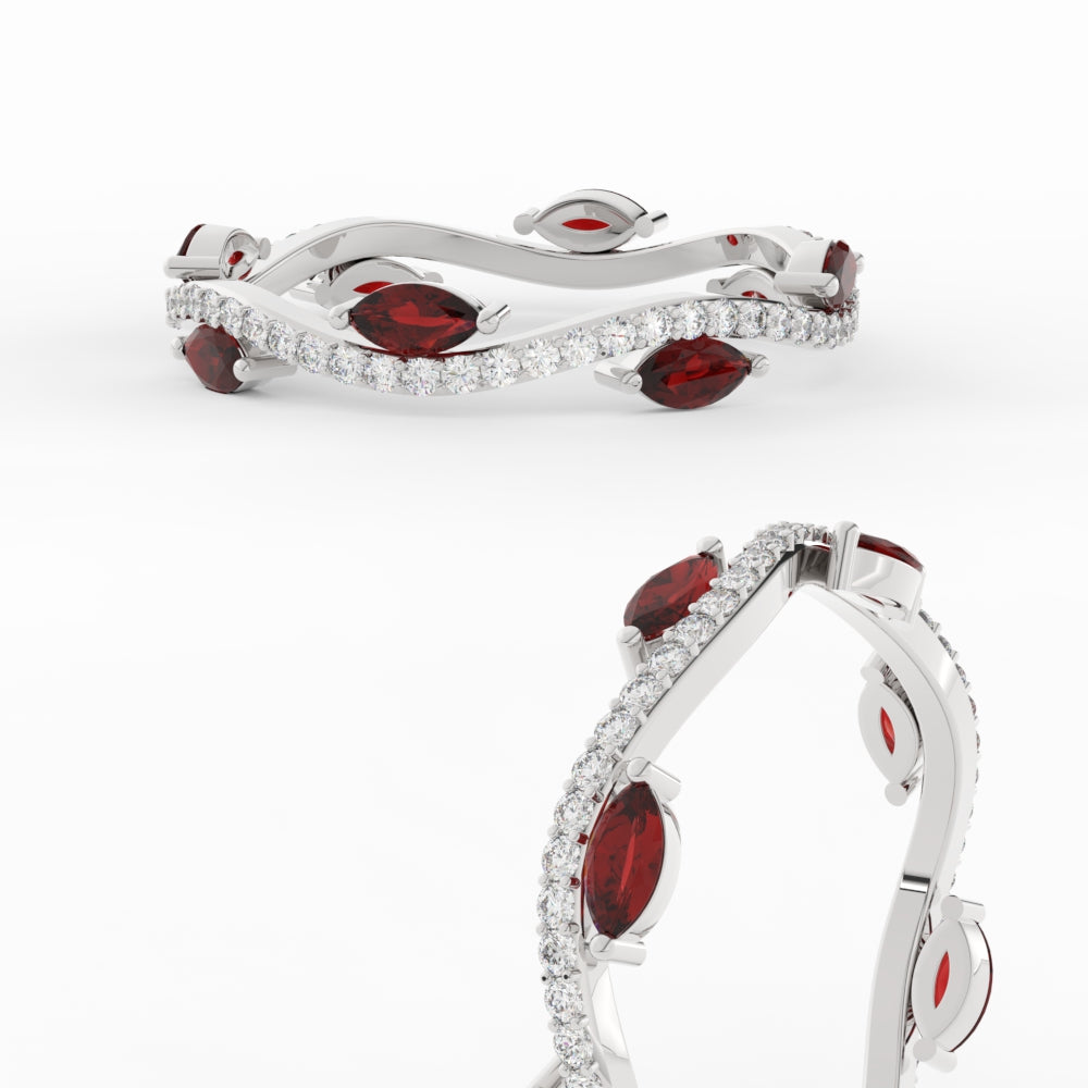 leaf-on-vine-diamond-wedding-band-with-marquise-ruby-in-white-gold-FD-ENR3211FBGRUDRANGLE3-NL-WG