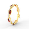 Load image into Gallery viewer, leaf-on-vine-diamond-wedding-band-with-marquise-ruby-in-yellow-gold-FD-ENR3211FBGRUDRANGLE2-NL-YG