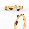 Load image into Gallery viewer, leaf-on-vine-diamond-wedding-band-with-marquise-ruby-in-yellow-gold-FD-ENR3211FBGRUDRANGLE3-NL-YG