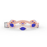 Load image into Gallery viewer, leaf-on-vine-diamond-wedding-band-with-marquise-sapphire-in-rose-gold-FD-ENR3211FBGSABL-NL-RG-HW
