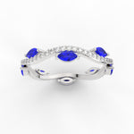 Load image into Gallery viewer, leaf-on-vine-diamond-wedding-band-with-marquise-sapphire-in-white-gold-FD-ENR3211FBGSABLANGLE5-NL-WG
