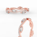 Load image into Gallery viewer, leaf-on-vine-wedding-band-with-marquise-diamond-in-rose-gold-FD-ENR3211FBANGLE3-NL-RG
