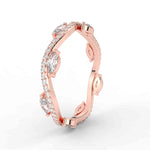 Load image into Gallery viewer, leaf-on-vine-wedding-band-with-marquise-diamond-in-rose-gold-fdenr3211fbangle2-nl-rg
