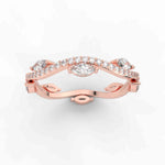 Load image into Gallery viewer, leaf-on-vine-wedding-band-with-marquise-diamond-in-rose-gold-fdenr3211fbangle5-nl-rg
