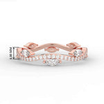 Load image into Gallery viewer, leaf-on-vine-wedding-band-with-marquise-diamond-in-rose-gold-fdenr3211fbsleep-nl-rg-hw
