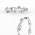 Load image into Gallery viewer, leaf-on-vine-wedding-band-with-marquise-diamond-in-white-gold-FD-ENR3211FBANGLE3-NL-WG

