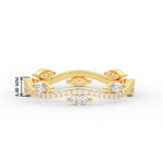 Load image into Gallery viewer, leaf-on-vine-wedding-band-with-marquise-diamond-in-yellow-gold-FD-ENR3211FB-NL-YG-HW
