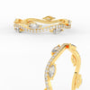 Load image into Gallery viewer, leaf-on-vine-wedding-band-with-marquise-diamond-in-yellow-gold-FD-ENR3211FBANGLE3-NL-YG