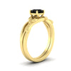 Load image into Gallery viewer, leaf-vine-round-solitaire-black-diamond-wedding-ring-set-in-yellow-gold-fdens11688rogblackangle2-nl-yg.jpg?v=1777270309