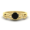 Load image into Gallery viewer, leaf-vine-round-solitaire-black-diamond-wedding-ring-set-in-yellow-gold-fdens11688rogblacksleep-nl-yg.jpg?v=1777270309