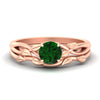 Load image into Gallery viewer, leaf-vine-round-solitaire-emerald-wedding-ring-set-in-rose-gold-fdens11688rogemgrsleep-nl-rg.jpg?v=1777270309
