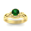 Load image into Gallery viewer, leaf-vine-round-solitaire-emerald-wedding-ring-set-in-yellow-gold-fdens11688rogemgrangle5-nl-yg.jpg?v=1777270309
