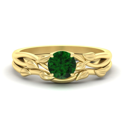 leaf-vine-round-solitaire-emerald-wedding-ring-set-in-yellow-gold-fdens11688rogemgrsleep-nl-yg.jpg?v=1777270309